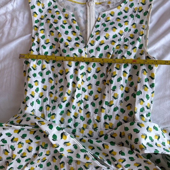 BODEN Women’s Sz 8 Lemon Print Cotton Blend Fit & Flare Sleeveless Spring Dress - Picture 8 of 14